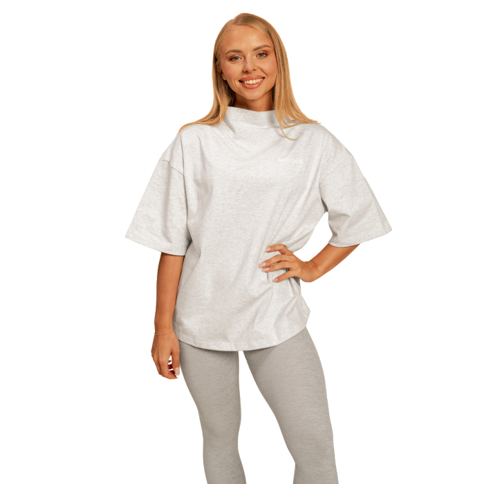 Dámské tričko Oversized Bliss Grey - BeastPink M