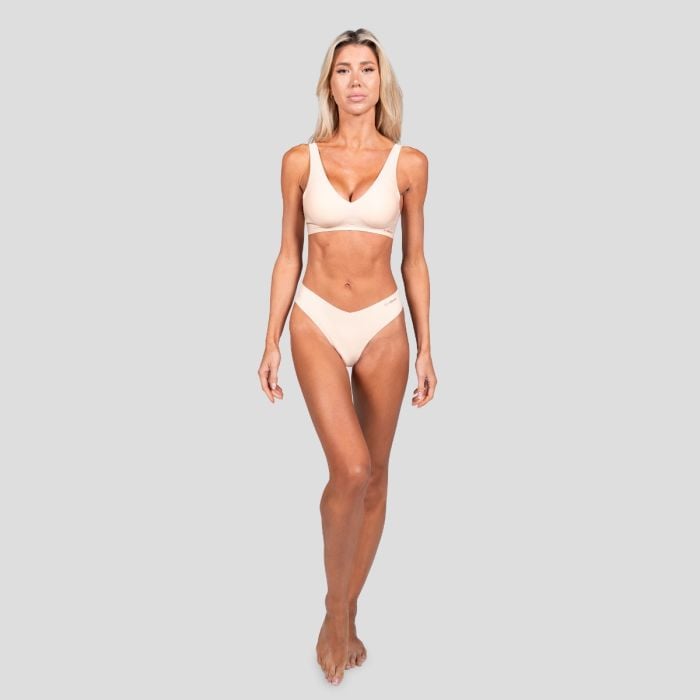 Bezešvá podprsenka Comfy Beige - GymBeam L