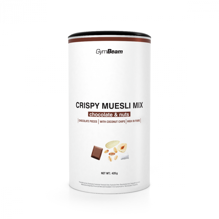 Crispy Muesli Mix  - GymBeam 420 g - bílá čokoláda ovoce