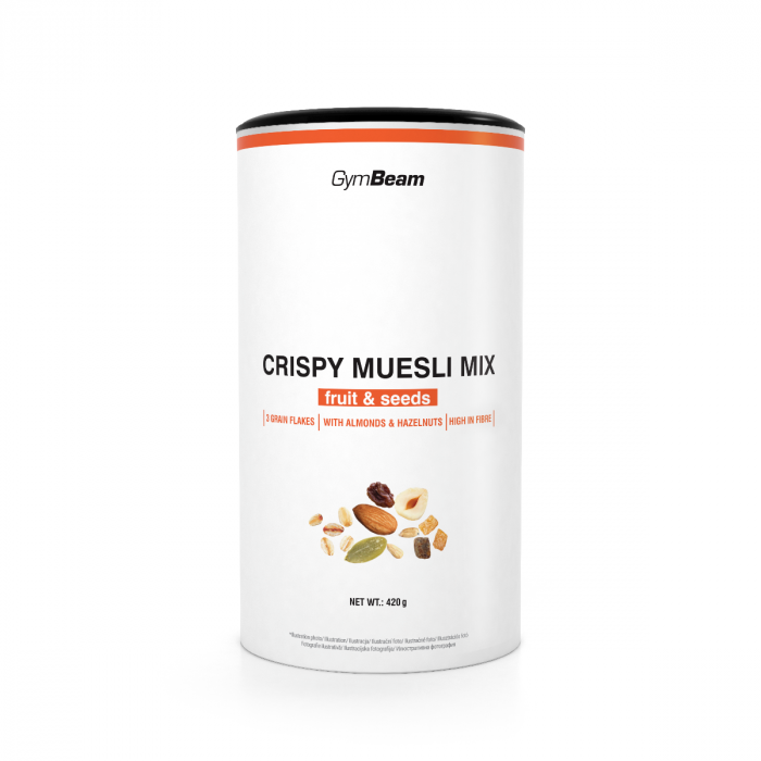 Levně Crispy Muesli Mix 420 g bílá čokoláda ovoce - GymBeam