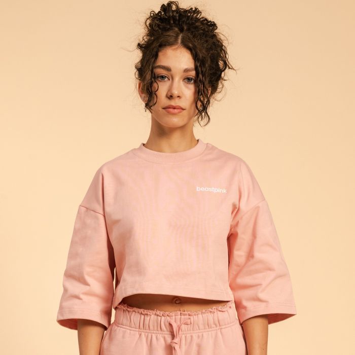 Levně Dámské tričko Cropped Serenity Pink XL - BeastPink