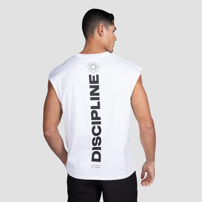 Tílko Discipline White - GymBeam XXL