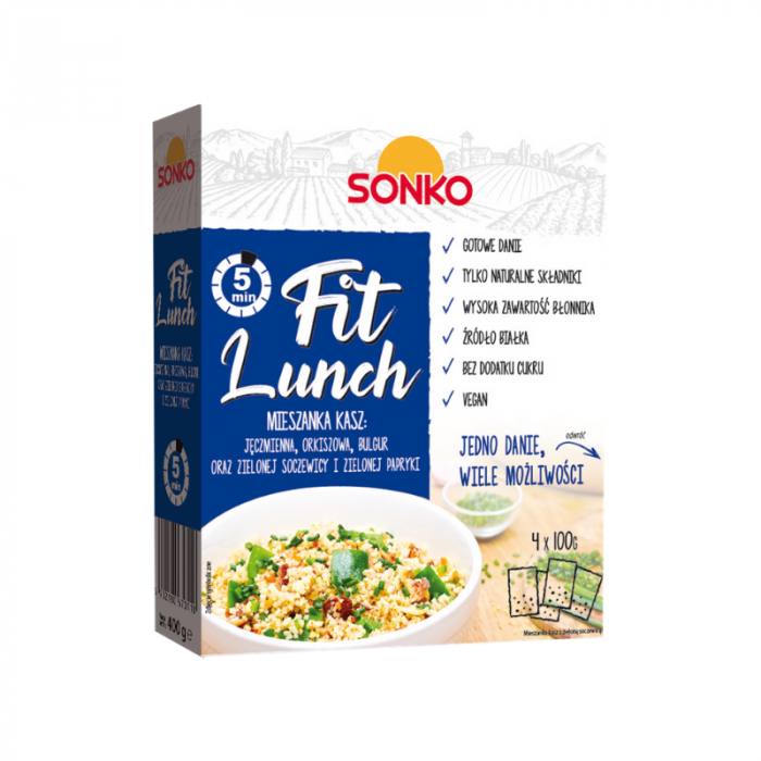 Fit Lunch mix krup se zelenou čočkou - SONKO  4 x 100 g