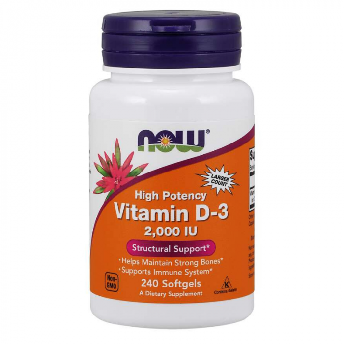 Vitamín D3 2000 IU - NOW Foods  240 kaps.