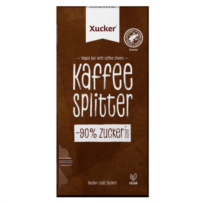 Veganská čokoláda s kousky kávy - Xucker  80 g