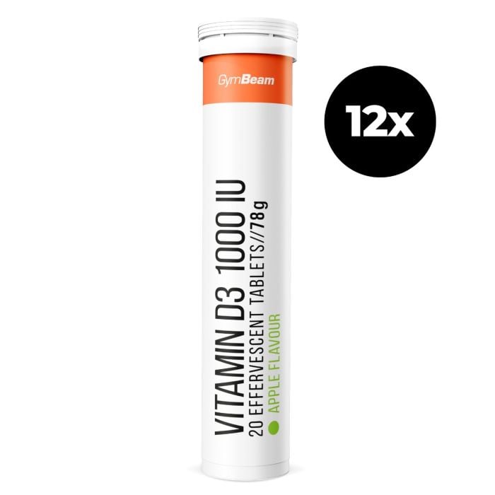 Šumivý Vitamín D3 1000 IU - GymBeam zelené jablko
