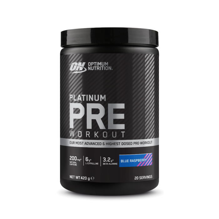 PLATINUM Pre Workout - Optimum Nutrition 420 g - modrá malina