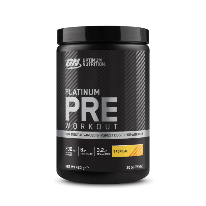 PLATINUM Pre Workout - Optimum Nutrition 420 g - modrá malina