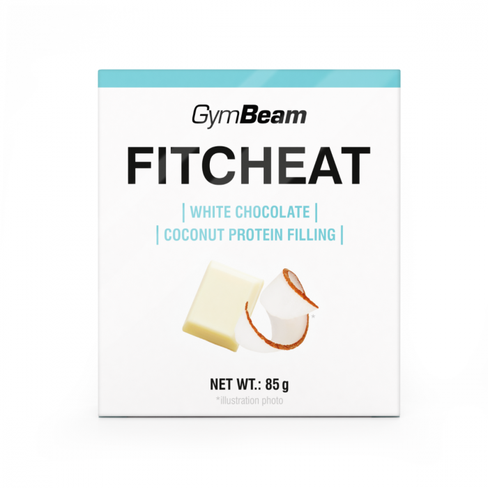 Levně Proteinová čokoláda Fitcheat 10 x 80 g bílá čokoláda kokos - GymBeam