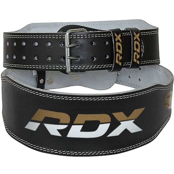 Fitness opasek 6“ Leather Black/Gold - RDX Sports