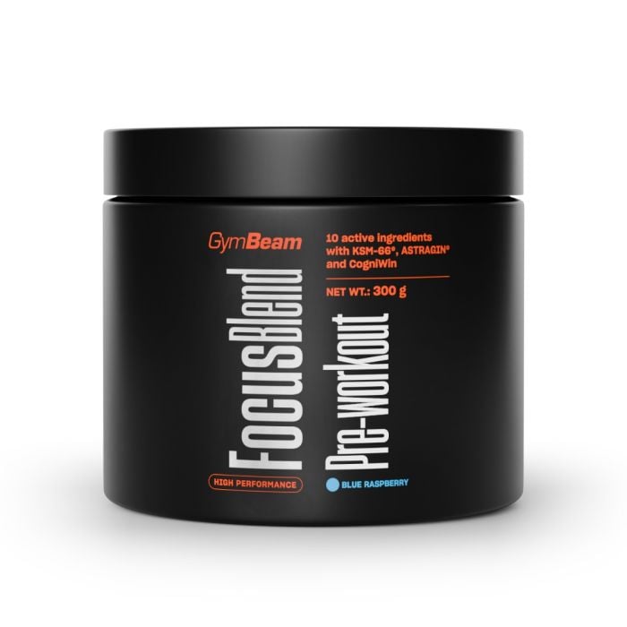 Focus Blend Pre-workout - GymBeam 300 g - modrá malina