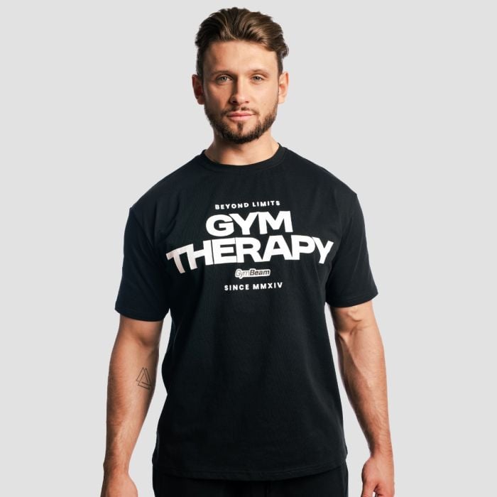Tričko Gym Therapy Black - GymBeam L