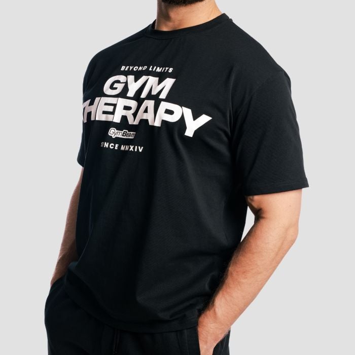 Tričko Gym Therapy Black - GymBeam L