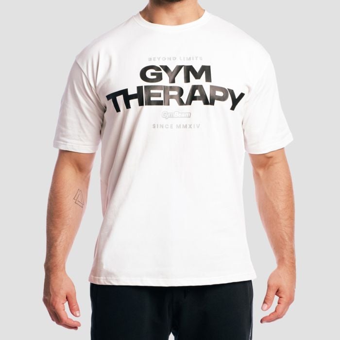 Tričko Gym Therapy White - GymBeam L