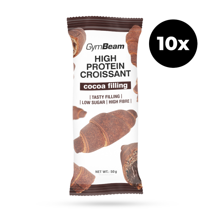 Proteinový croissant s kakaovou náplní - GymBeam kakao 10 x 50 g