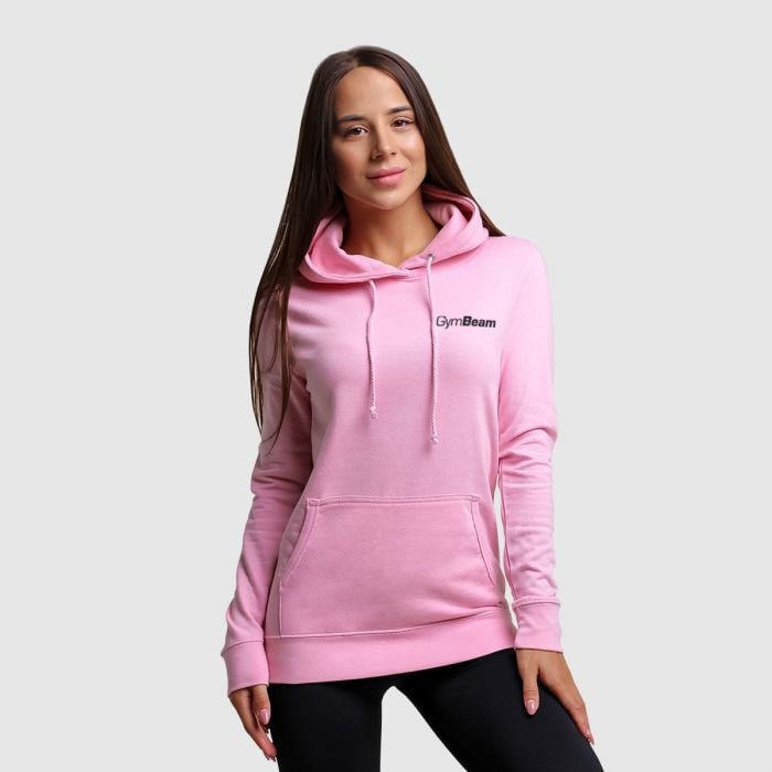 Dámská mikina PRO Hoodie Baby Pink - GymBeam L