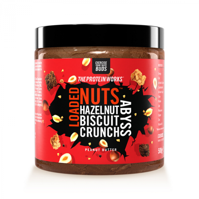 Arašídové máslo Loaded Nuts - The Protein Works biscuit hazelnut crunch abyss 500 g