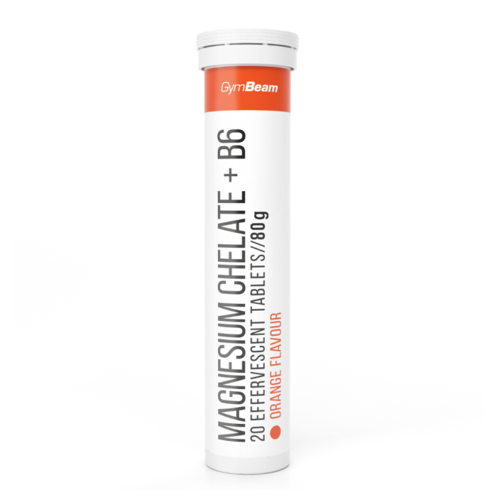 Magnesium chelate + B6 šumivý - GymBeam pomeranč - 20 tab.