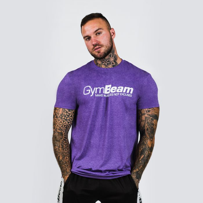 Tričko Make Muscles Heather Purple - GymBeam fialová S