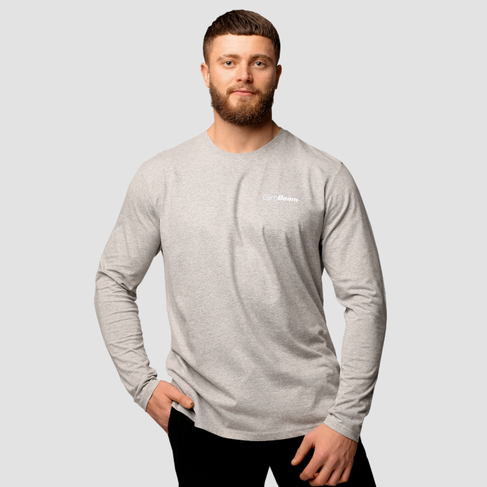 Levně Pánské tričko Basic s dlouhým rukávem Grey XL - GymBeam