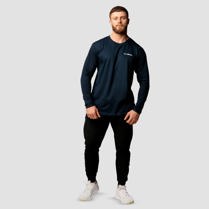 Pánské tričko Basic s dlouhým rukávem Navy - GymBeam XL
