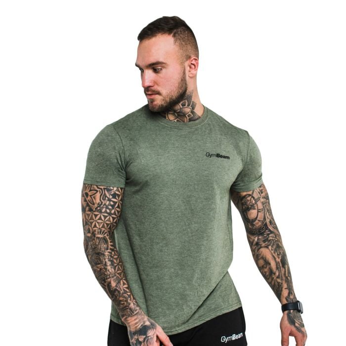 Tričko Basic Heather Military - GymBeam L