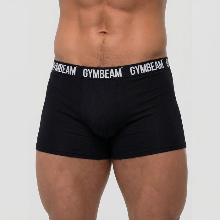 Pánské boxerky FIT Trunks 3Pack Black - GymBeam XXXL