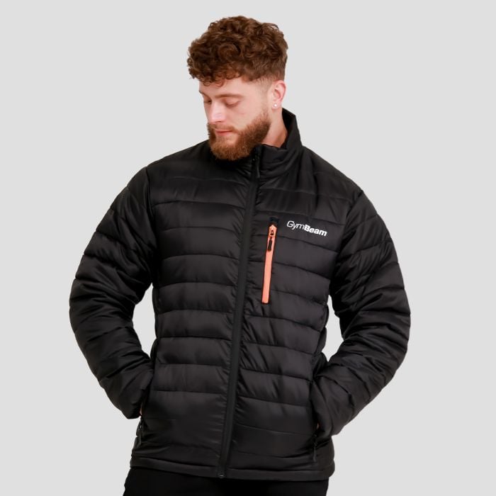 Pánská bunda Puffer Black/Orange - GymBeam L