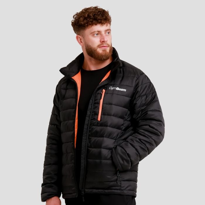 Pánská bunda Puffer Black/Orange - GymBeam L