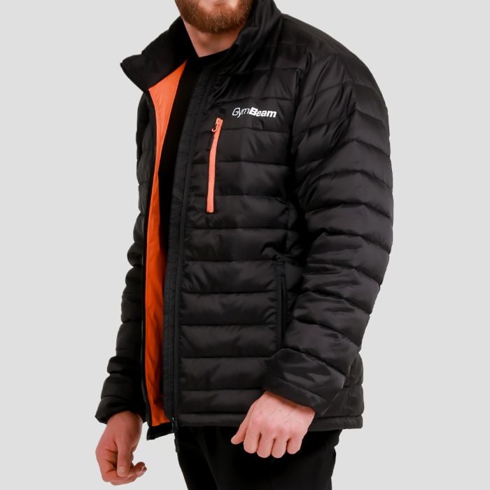 Pánská bunda Puffer Black/Orange - GymBeam L