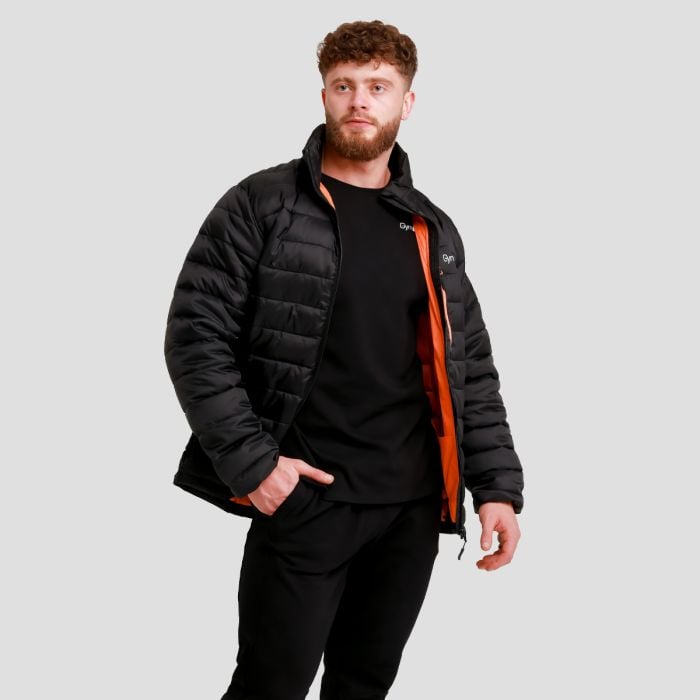 Pánská bunda Puffer Black/Orange - GymBeam L