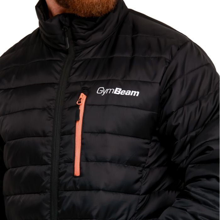 Pánská bunda Puffer Black/Orange - GymBeam L