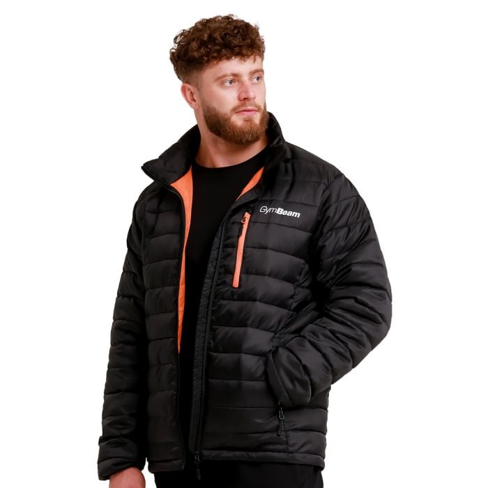 Pánská bunda Puffer Black/Orange - GymBeam L