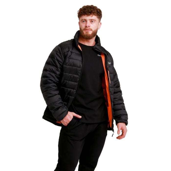 Pánská bunda Puffer Black/Orange - GymBeam L