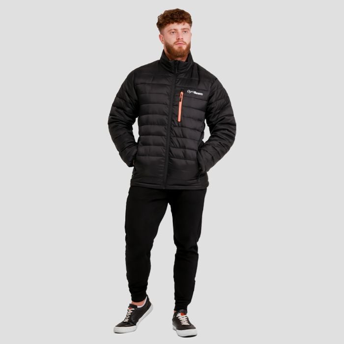 Pánská bunda Puffer Black/Orange - GymBeam L