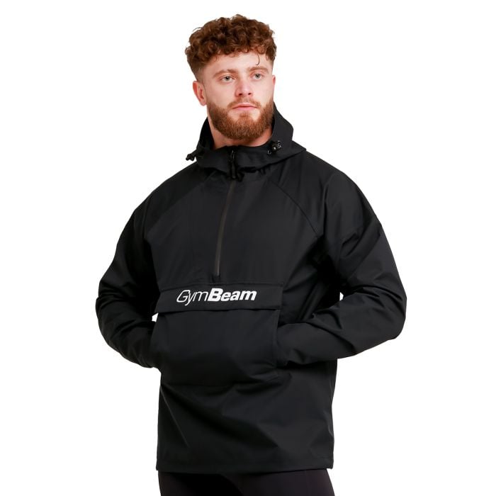 Pánská bunda Rain Smock Black - GymBeam L