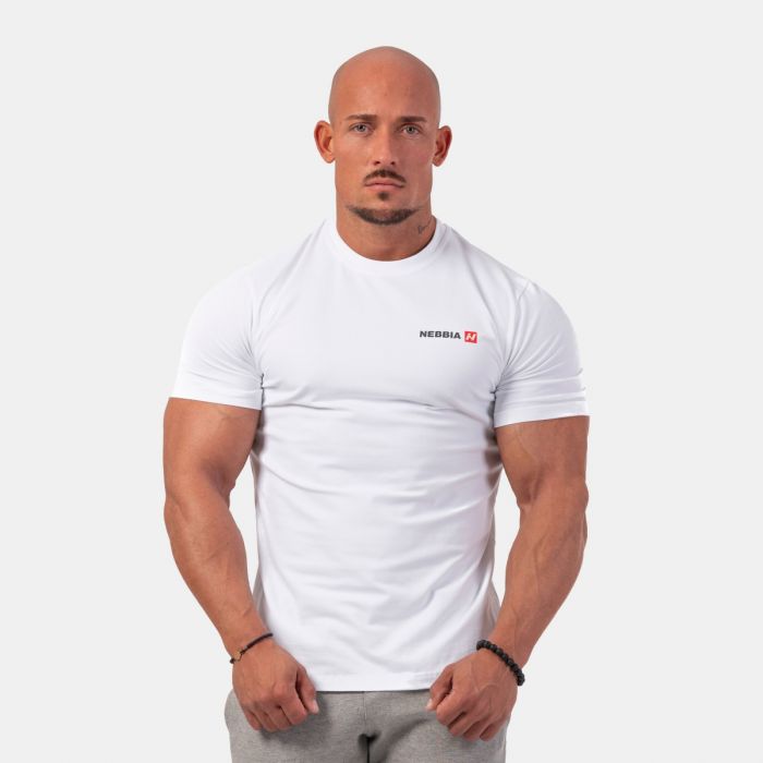 Pánské tričko Minimalist Logo bílé XXL - NEBBIA