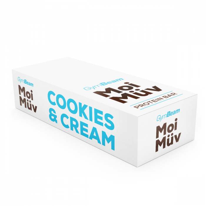 MoiMüv Protein Bar - GymBeam 60 g - cookies & cream