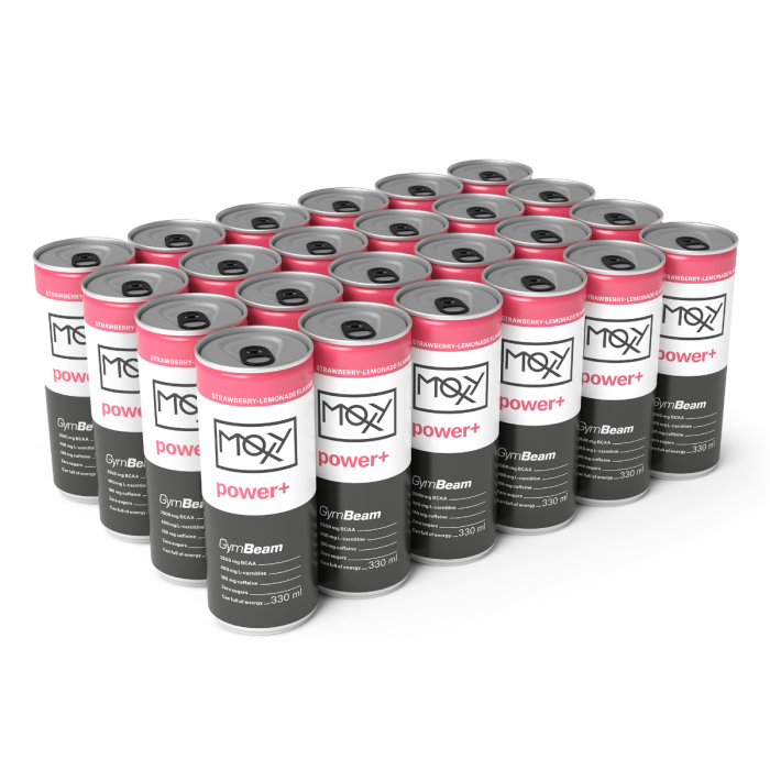 MOXY power+ Energy Drink 330 ml - GymBeam jahodová limonáda