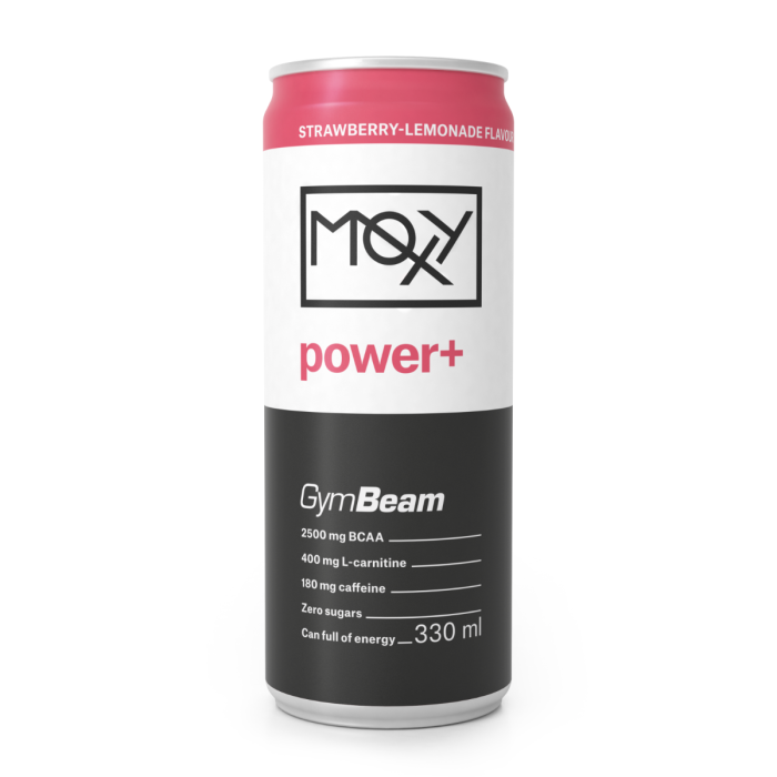 MOXY power+ Energy Drink 330 ml - GymBeam jahodová limonáda