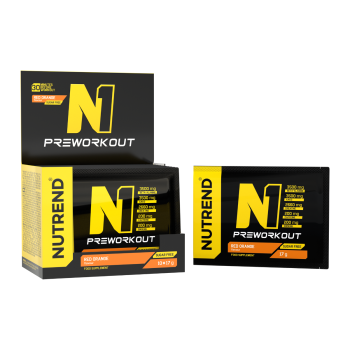 N1 Pre-Workout - Nutrend 10 x 17 g - černý rybíz