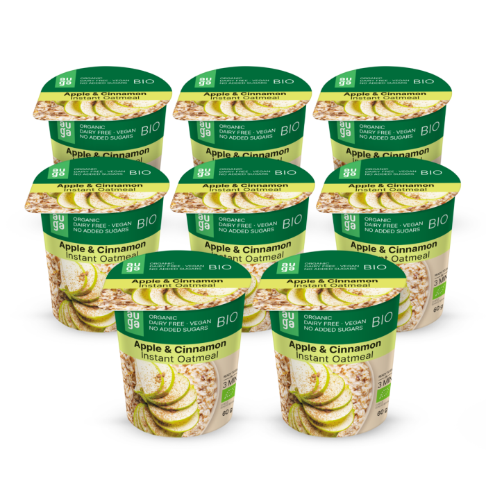 BIO Celozrnná ovesná kaše - Auga jablko skořice 8 x 60 g