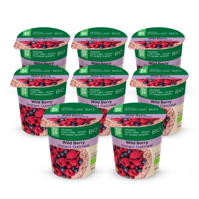 BIO Celozrnná ovesná kaše - Auga lesní ovoce 8 x 60 g