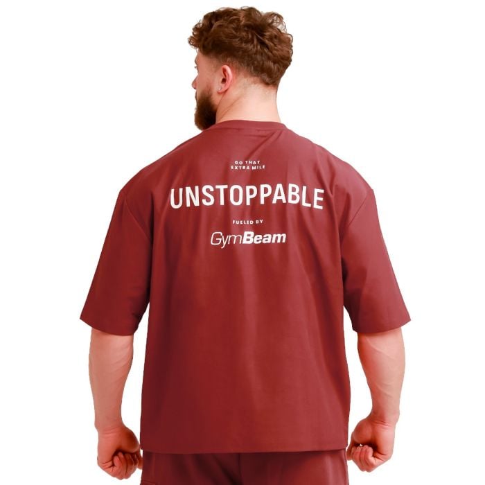 Tričko Oversized Unstoppable Red - GymBeam L