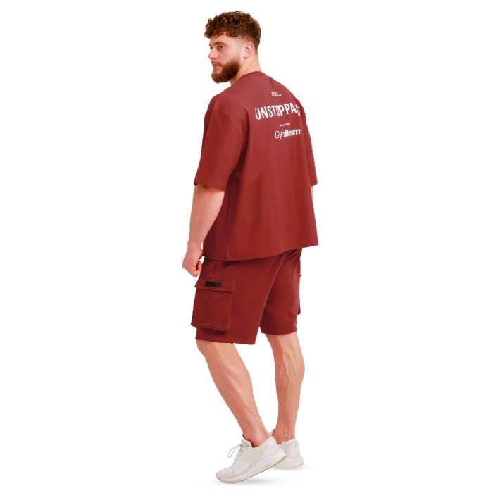 Tričko Oversized Unstoppable Red - GymBeam L