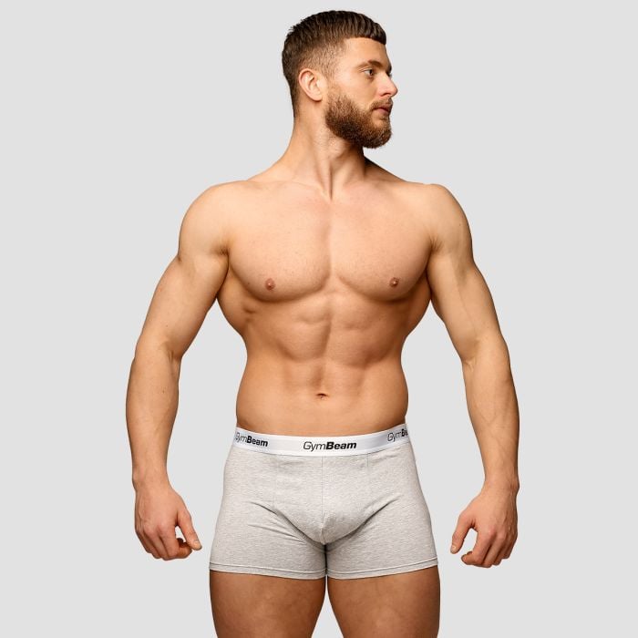 Pánské boxerky Essentials 3Pack šedé - GymBeam XXXL