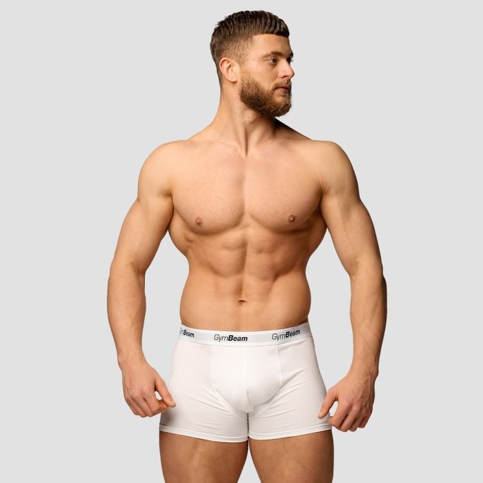 Pánské boxerky Essentials 3Pack bílé - GymBeam L