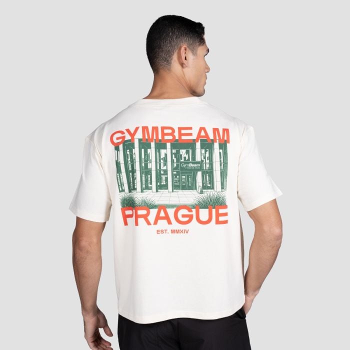 Tričko Prague Cream - GymBeam XXL
