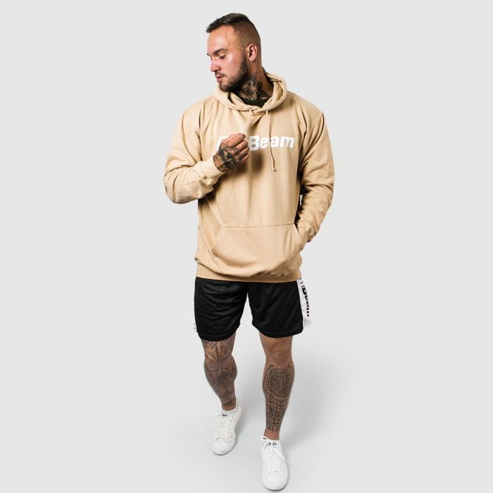 Mikina PRO Hoodie Sand - GymBeam L - cream