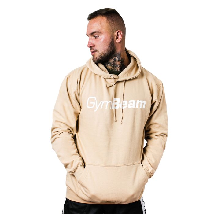 Mikina PRO Hoodie Sand - GymBeam L - cream